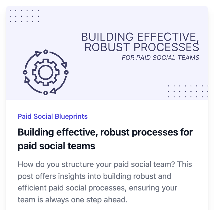 We wrote a blog post about building effective, robust processes